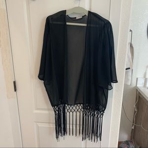 Vagabond fringed sheer Kimono